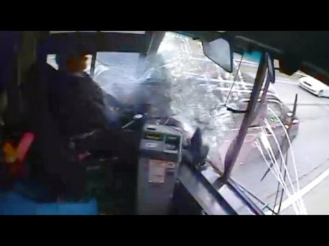 Runaway Bus Crashes into 7 Cars