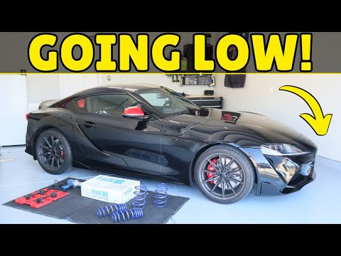 Installing The BEST Suspension Upgrade For The Toyota Supra! H&R Lowering Spring Instalation