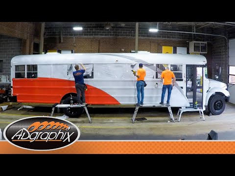 School Bus Vinyl Wrap Install Timelapse | Urban League of Metropolitan St. Louis | ADgraphix