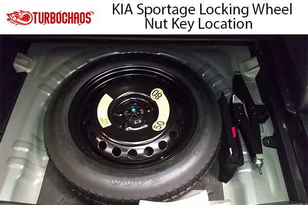 KIA Sportage Locking Wheel Nut Key Location 1