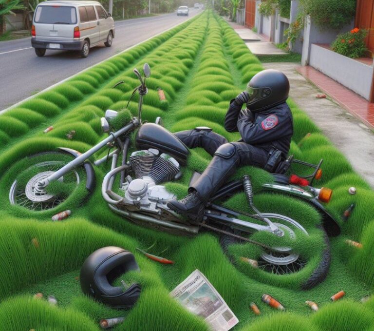 How Many Motorcycle Accidents Caused By Grass Clippings?